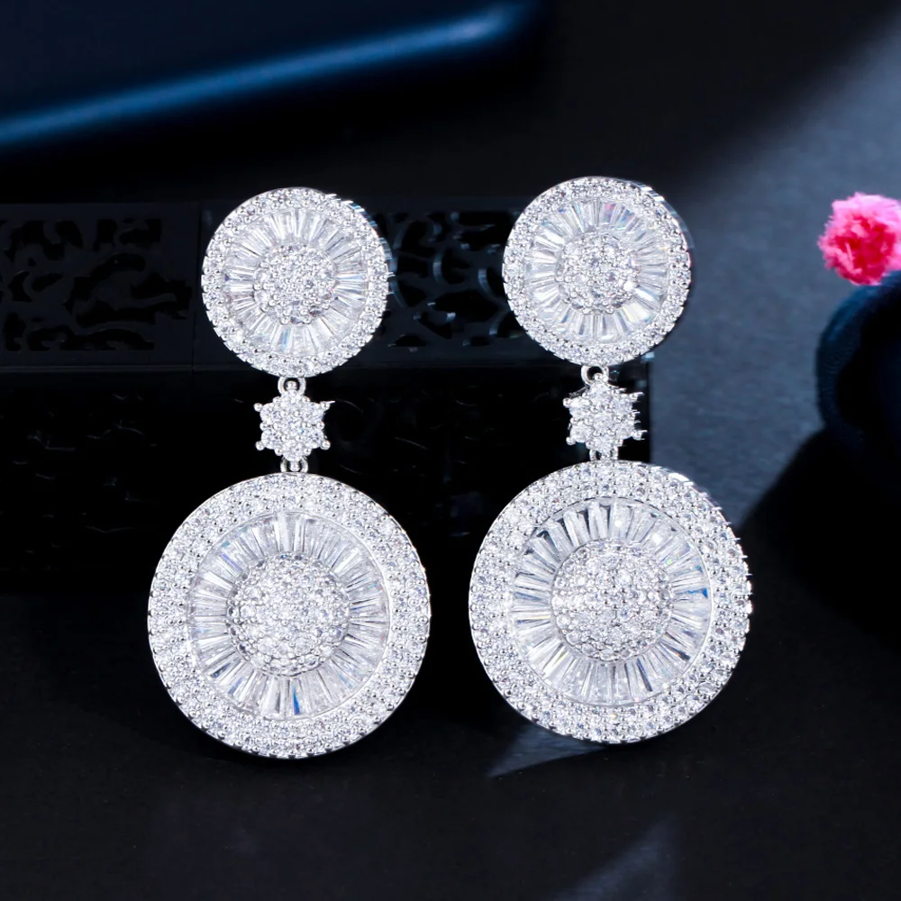 Daesar Orecchini Cerchio Donna Oro, Orecchini di Rame con Pendenti Cuore Cavo Zirconi Bianco Orecchini Sposa
