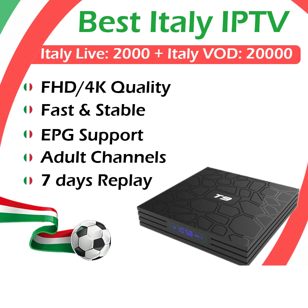 T9 Android 8,1 ТВ приставка 4G+ 32G/64G четырехъядерный BT4.0/H.265/3D UHD 4K 2,4G/5G двойной wifi мировое IPTV Европа Испания Италия для взрослых IP tv Box