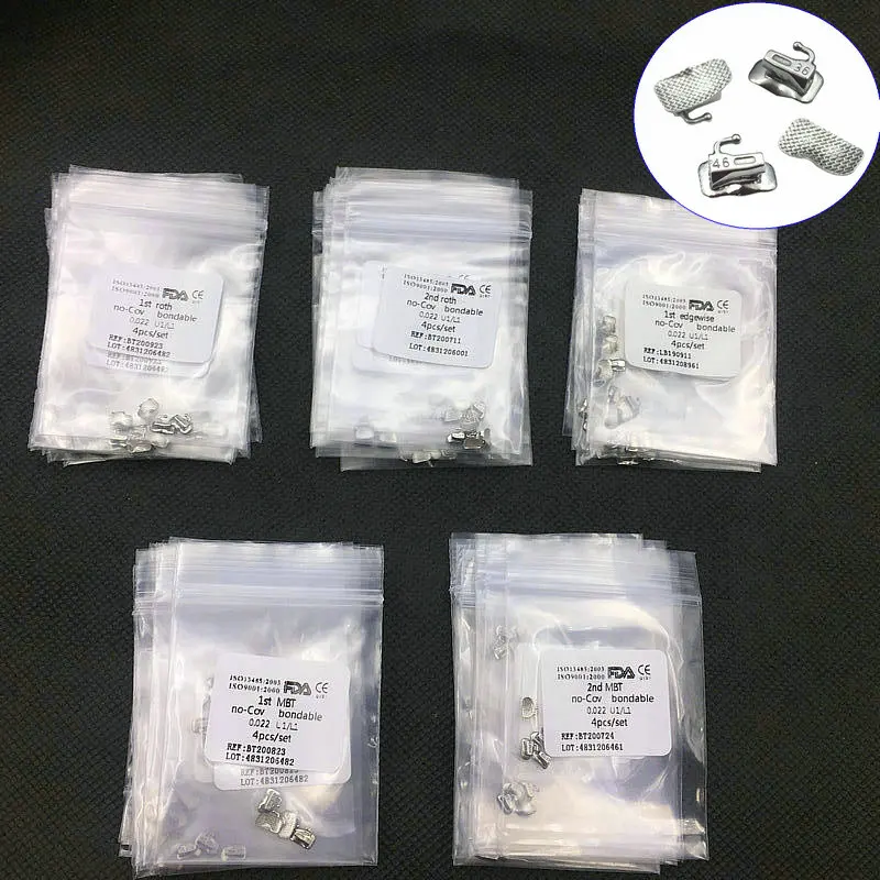 10 bags Dental Orthodontic Buccal Tube Bondable Non-convertible 1st/2nd Roth MBT Edgewise Tubes Braces Kit | Красота и здоровье