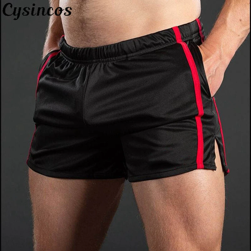 Мужские шорты CYSINCOS для фитнеса, модные компрессионные быстросохнущие спортивные шорты для бодибилдинга, бегунов, облегающие спортивные штаны