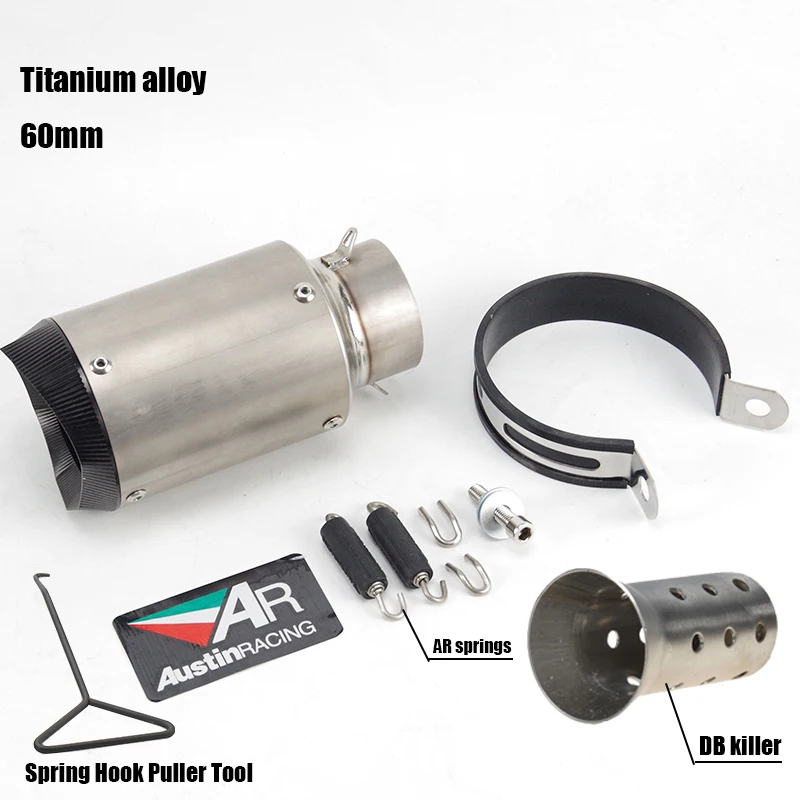 51/60 мм мотоциклетные выхлопные трубы для гонок Остин глушитель для Z1000 Z750 Z800 для NINJA250 Tmax530 KTM ATV