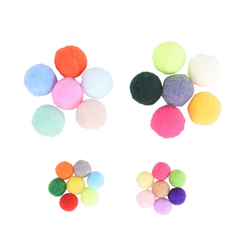 100Pcs/lot 10/20mm DIY Soft Pompoms Balls Kids Toys Wedding Decoration Round Felt Balls Pom Poms Craft Sewing Accessories