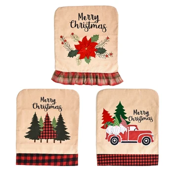 

1 Pcs Linen Christmas Chair Cover, Dinner Chair Cap Chair Covers, for Christmas Decor
