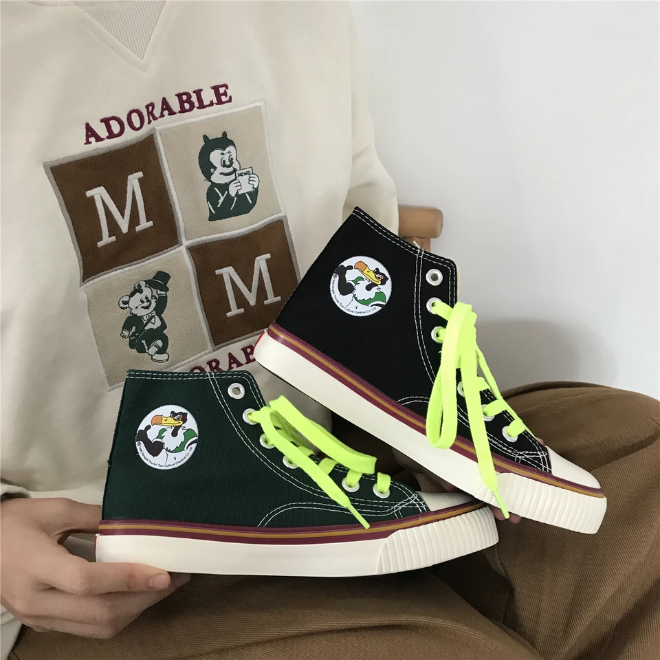 dark green canvas shoes