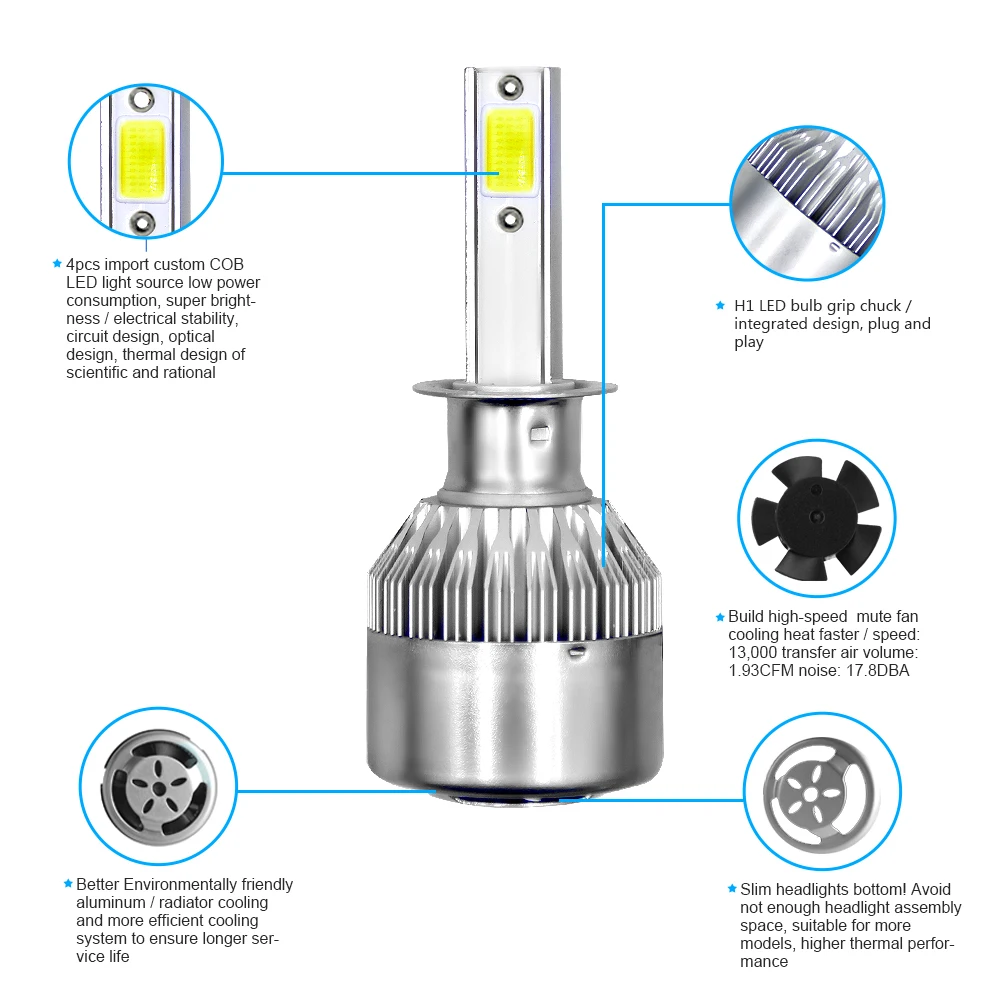 PANDUK C6 H1 H3 Led Headlight Hulbs H7 LED Car Lights H4 880 H11 HB3 9005 HB4 9006 H13 6000K 72W 12V 24V 8000LM Auto Headlamps PANDUK C6 H1 H3 Led Headlight Hulbs H7 LED Car Lights H4 880 H11 HB3 9005 HB4 9006 H13 6000K 72W 12V 24V 8000LM Auto Headlamps