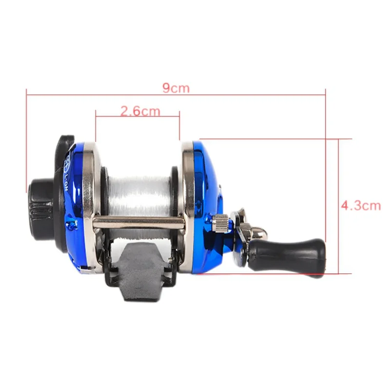 new outdoor fishing Winter Baitcasting Reel Mini Metal Bait Casting Boat Fishing Wheel Roller Coil with 50m/164.04ft Line Wire