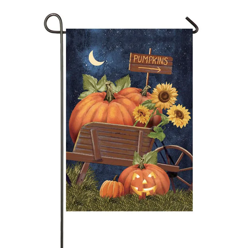 Хэллоуин тыквы двусторонний сад Flag1"* 18" - Цвет: Garden Flag