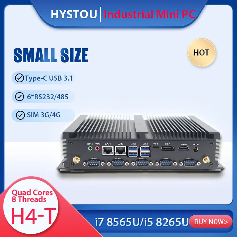 Виски озеро промышленный Мини ПК Intel Lan Core i7 8565U ITX настольный компьютер i5 8265U i3 8145U