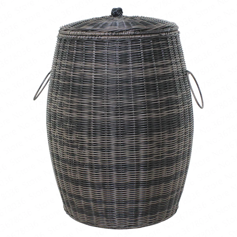 Woven dirty clothes storage basket creative with cover dirty clothes basket laundry bathroom laundry basket with plastic lid