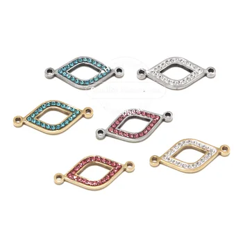 

5pcs Stainless Steel 15mm Gold Clear Crystal Lip Charms Connectors for Bracelet Jewelry Making Pendant Links Findings