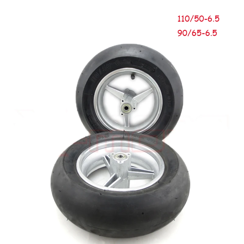 Brand-new front /Rear 110/50-6.5 & 90/65-6.5 wheel &Vacuum tyre for 2 stoke mini pocket bike spare parts