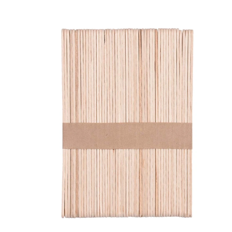 300 Pcs Wax Applicator Sticks Large Popsicle Wooden Craft Eyebrow Waxing Salon Spatula for Hair Removal on N | Красота и здоровье