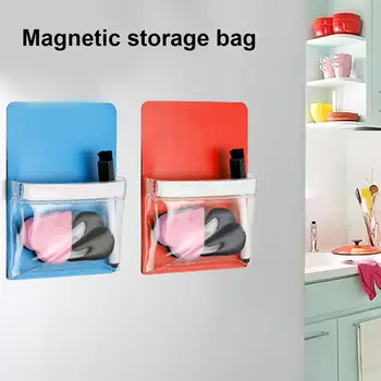 

Clear PVC Fridge Whiteboard Magnet Stationery Organizer Holder Suckable Whiteboard Clear Tools Storage Pouch Home Office Storage