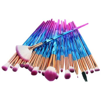 

Professional 20pcs Makeup Brushes Set Face Foundation Brush Eye Eyeshadow Fan Lip Eyebrow Eyeliner Eyelash Crystal Make Up Brush