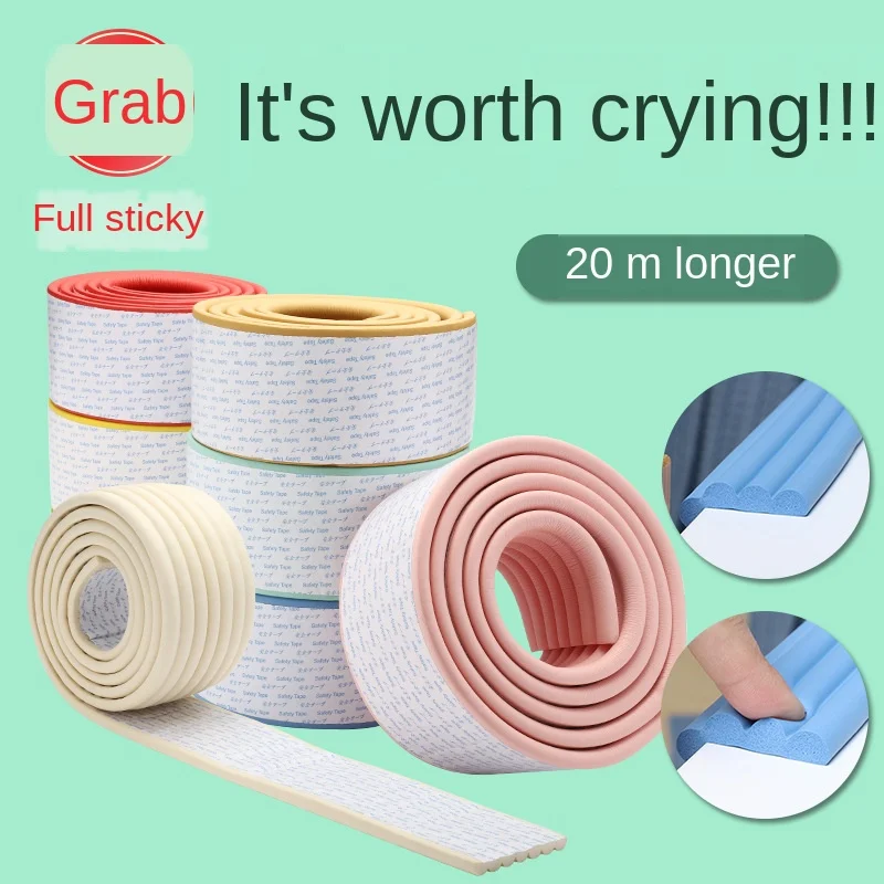 Increase 2M Multifunctional Thickened Baby Safety Corner Protection Sticker with Glue Child Protection Furniture Corner
