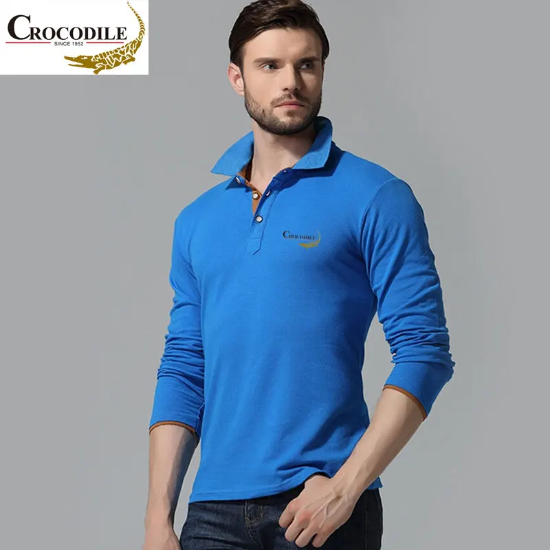 

CROCODILE brand Men Polo Shirt Hot Sale Autumn Fashion classic casual tops Long Sleeves Famous Brand Cotton High quality polos