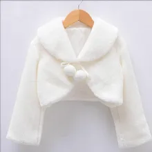 Высокое качество; Новое поступление; милые Куртки и пальто для девочек; зимняя теплая верхняя одежда; детское модное болеро из искусственного меха с длинными рукавами