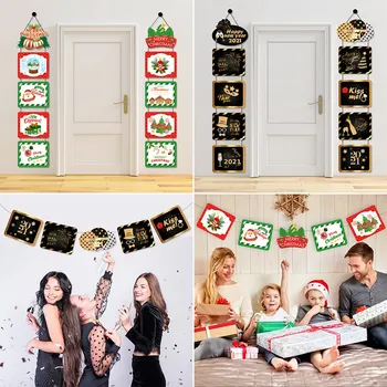 

Staraise Black Gold Christmas Door Banner Christmas Decorations For Home Xmas Decor Navidad Decor Santa Claus New Year 2021