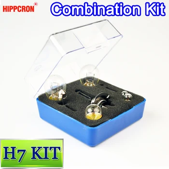 

H7 Combination Kit 9 PCS/SET Spare Halogen Bulb Miniature Light Clear Glass BA9S C5W BAY15D BA15S Fuses