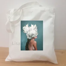 Женская тканевая сумка на плечо с цветами и перьями, Harajuku Ulzzang Vintag, эстетическая вместительная сумка-тоут для женщин, Студенческая сумка