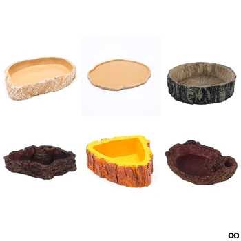

Pet Feeder Bowl Basin Resin Non-toxic Food Water Pot Reptile Turtle Tortoise Scorpion Lizard Crabs Pets Supplies PXPC