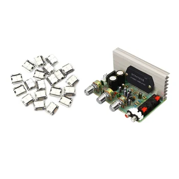 

61Pcs Accessories: 60Pcs Micro-USB Type B Female 5 Pin SMT Placement SMD DIP Socket Connector & 1Pcs Dx-0408 18V 50W+50W 2.0 Cha