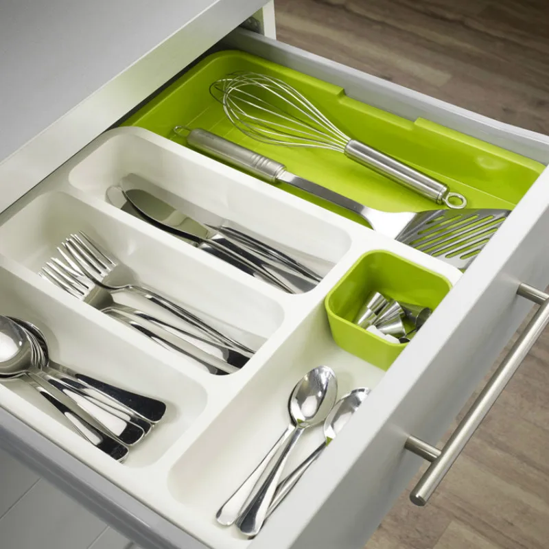 

Drawer organizer rack retractable storage box knife holder cutlery box