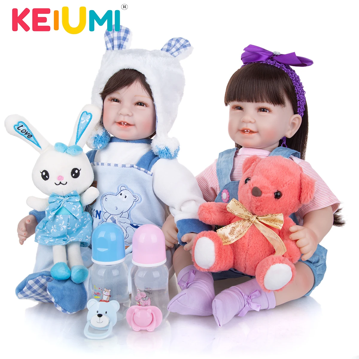 KEIUMI 22 Inch Reborn Dolls Babies 55 cm Lifelike Cloth Body Educational Newborn Baby Doll Toy For Boy Kid Palymate