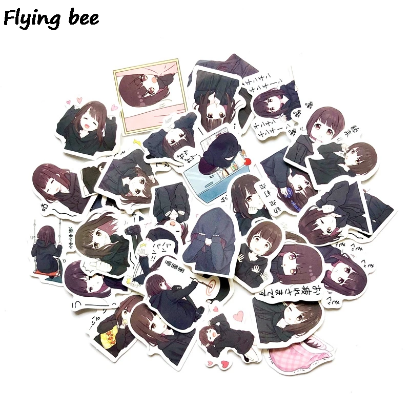 Flyingbee 39 шт. Милая наклейка menhera chan s Водонепроницаемая Автомобильная наклейка из ПВХ Скрапбукинг стикер для ноутбука X0524