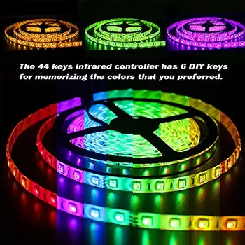 

LED Strip Light SMD 2835 Flexible Ribbon fita led light strip RGB 5M Tape Diode DC 12V+ Remote Control +Adapter