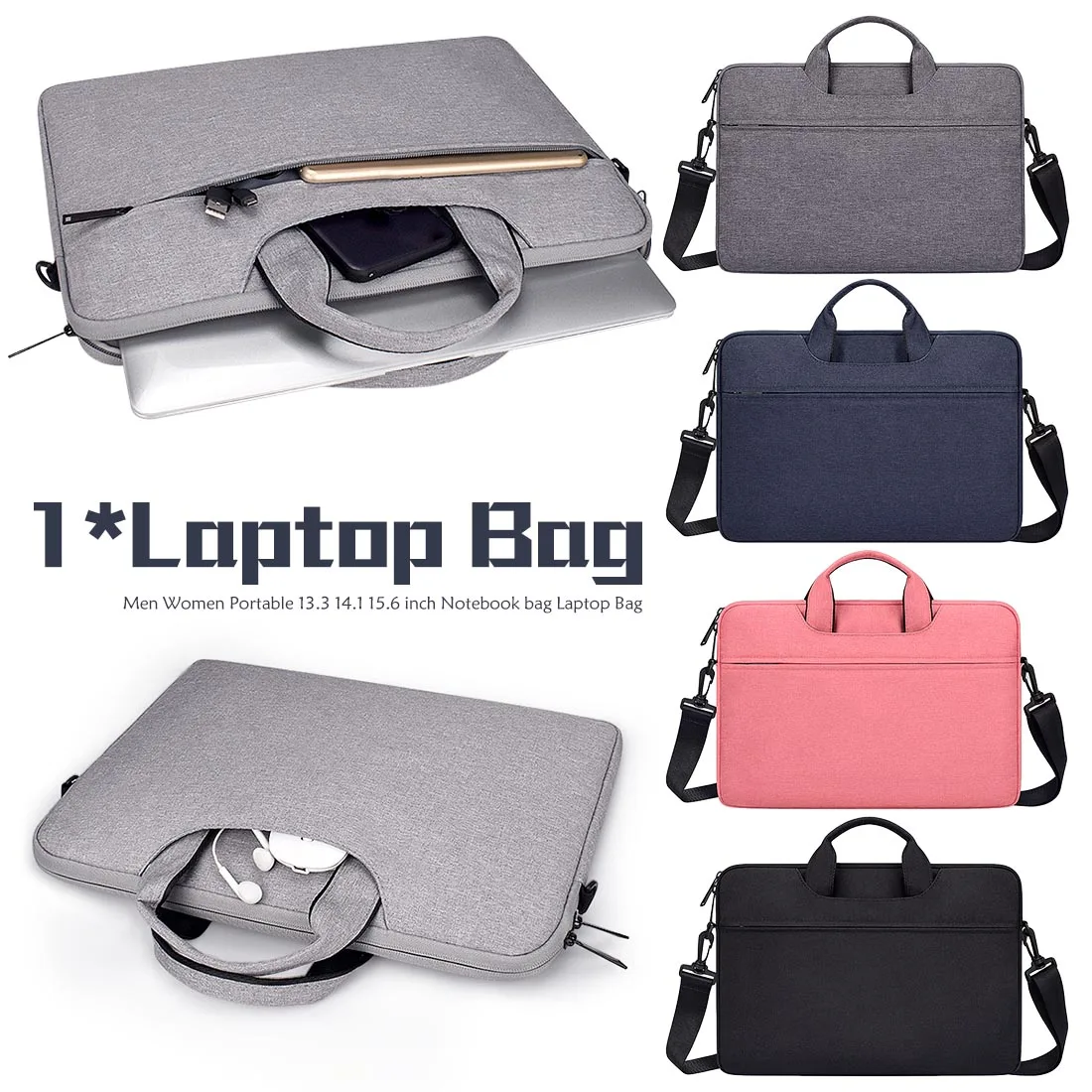 

Portable Business 13.3/ 14.1/ 15.6 Inch Notebook Bag for Ipad Tablet Shoulder Laptop Bag for Men Women