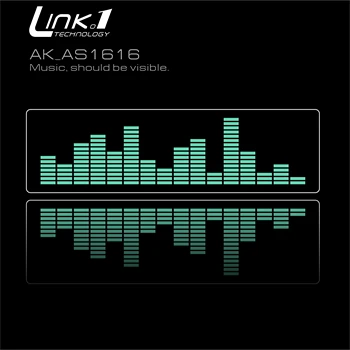 LINK1-AK1616 16 레벨 LED 표시기, 오디오 음악 스펙트럼 VU 미터 스테레오 앰프 보드 조정 가능한 광속 보드