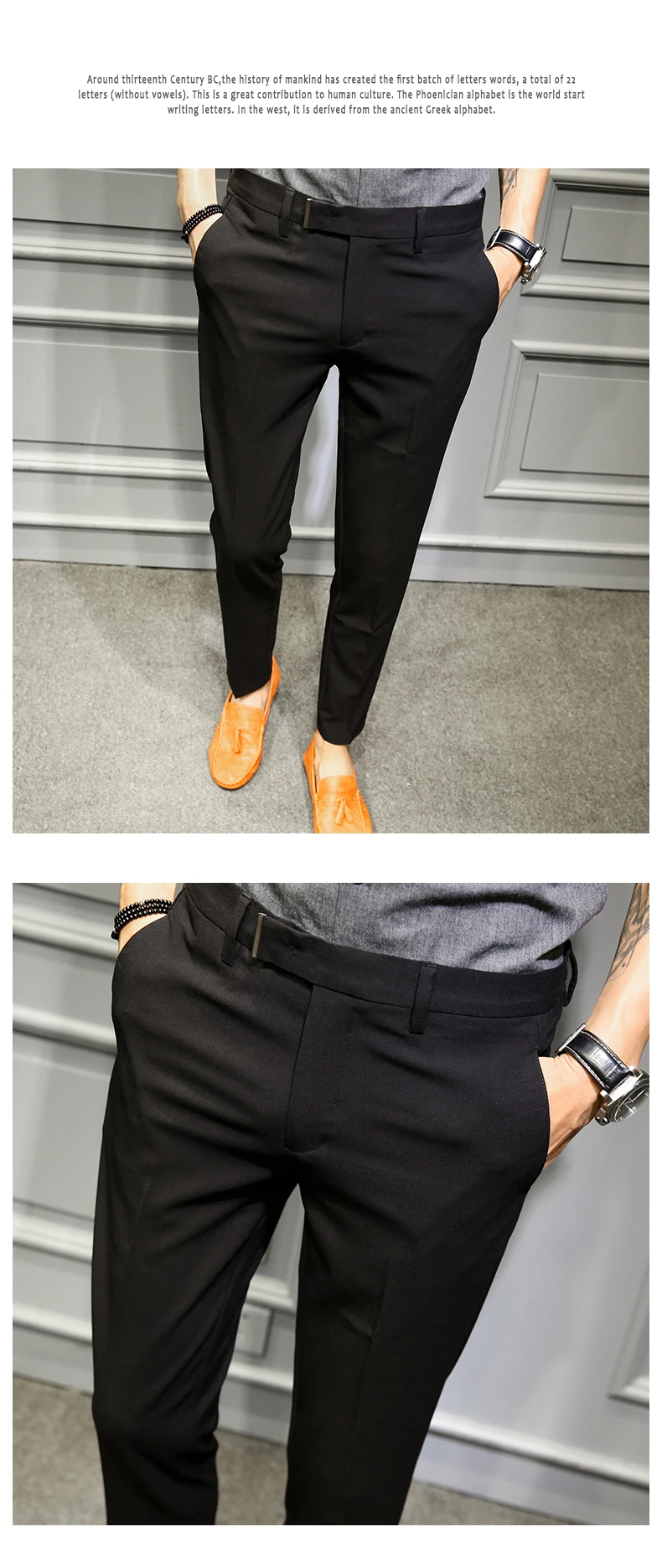 Корейские облегающие мужские брюки, черные темно-синие однотонные деловые повседневные офисные брюки, брюки Tuta Uomo, Стрейчевые брюки
