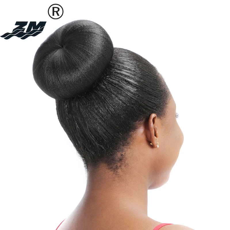 Zm Hair Black Hair Bun Accessories Synthetic Donut Chingon Roller