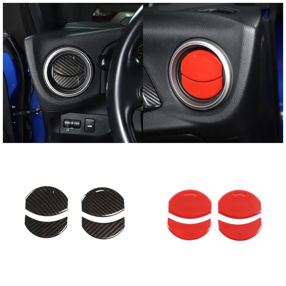

12-20 Toyota 86 / Subaru BRZ ABS спортивный красный и углеродное волокно кондиционер вентиляционная решетка отделка декоративные аксессуары 4 шт.