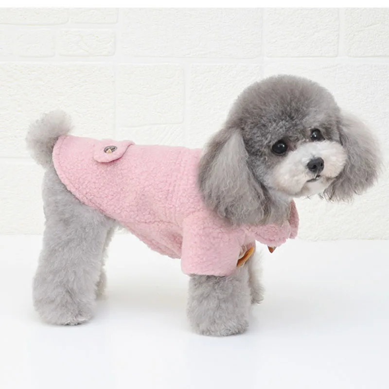 S-XXL Dog Clothes Warm Coat,Pink,Beige Winter Dog Coat For Small Dogs Chihuahua,AF7363 Fleece Jacket Clothes Outfit,Pet Clothing
