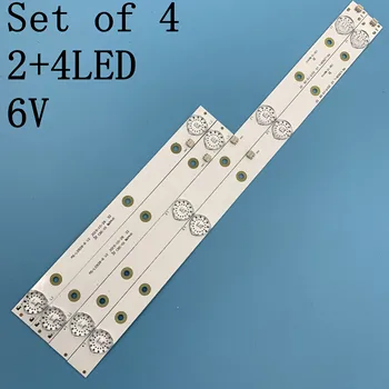 

4pcs LED Backlight strip 4+2 lamp For AKAI AKTV3221 MS-L0928-R MS-L0928-L 32LED38P Smart JS-D-JP3220-041EC E32F2000 D32-0A35