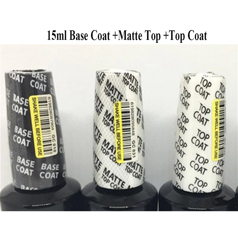 

15ML/0.5fl.Oz GelColor Soak Off Gel Rubber Base Coat Top Coat Nail Primer Matte No Cleansing Top Coat for Manicure Nailart