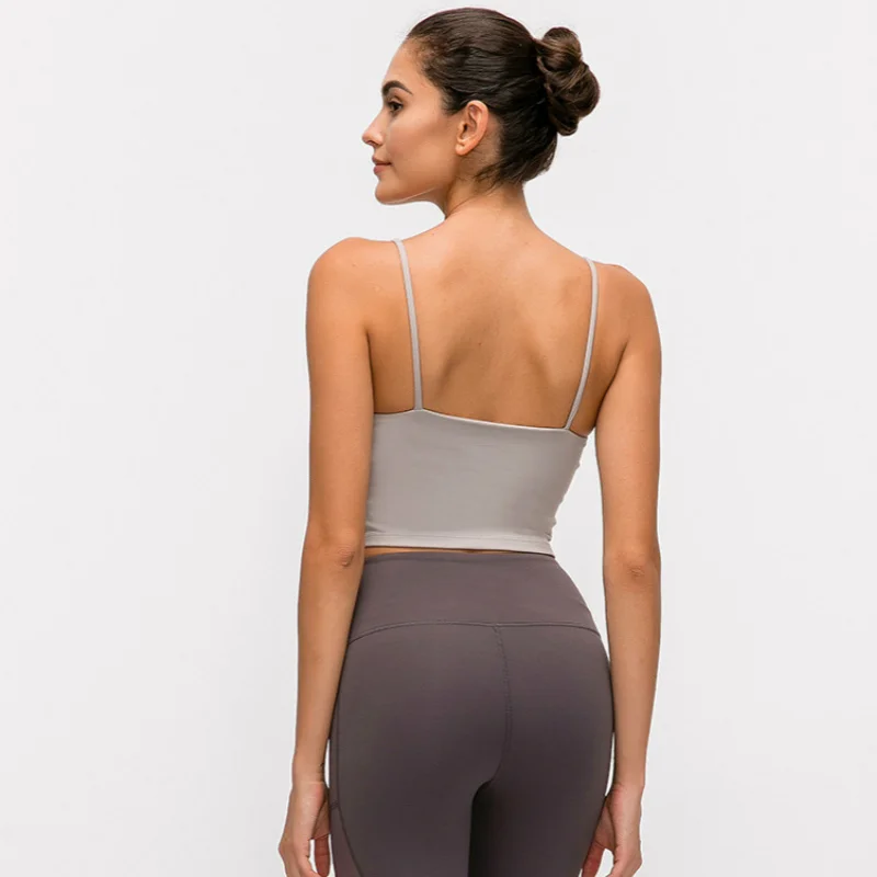 Imlario Классическая майка для занятий йогой Bralet, мягкая, облегающая, Спортзал Бодибилдинг, укороченный топ, пуш-ап, нейлон, однотонные тренировочные утягивающие майки