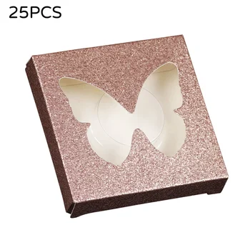 

25 Pcs 3D False Eyelashes Packaging Empty Lash Storage Case Butterfly Pattern Eyelash Container Box Package With Tray