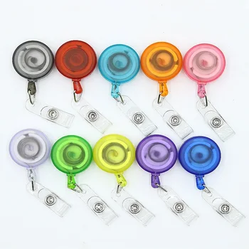 

High quality transparency dull polish Retractable Badge Reel Student Nurse ID Name Card Badge Holder Office Supplies