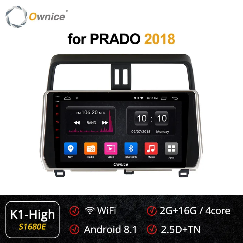 Ownice k3 k5 k6 Авторадио Android 9,0 4 ГБ Автомобильный dvd-плеер для Toyota Land Cruiser prado LC150 радио SPDIF DSP 360 панорама - Цвет: S1680 K1-High
