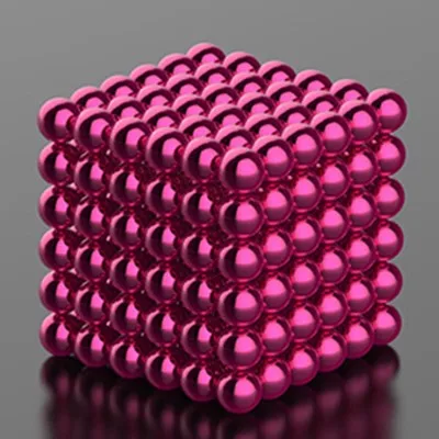 5mm 216pcs/set With Metal Box Neodymium Magnet Permanent NdFeB Super Strong Round Magnetic Magnets Disc Magic Balls Sphere Cube - Цвет: Pink