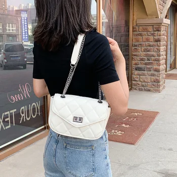 

Small Incense Wind Chain Lozenge Shoulder Bag High Quality Fashion PU Leather Crossbody Bags for Women 2020 Lady Purse Handbag