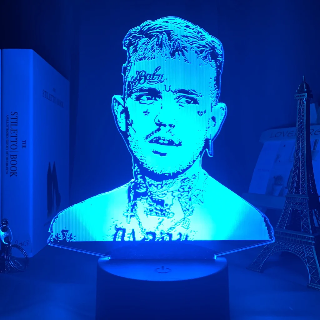 American Rapper Lil Peep Led Night Light for Home Decoration Colorful Nightlight Gift for Fans Dropshipping 3d Lamp Celebrity