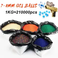 1 KG/Lot boules de Gel cristal perle d'eau 7-8mm balle durcie 5 couleurs pour jouet pistolet décor à la maison Gel pistolet Blaster jouet Gel boules ensemble(China)