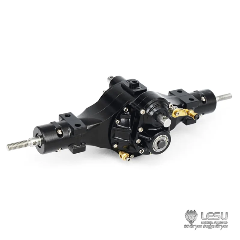 LESU Metal Rear Through Differential Lock Axle for 1/14 RC Tractor Truck Tamiya DIY Scale Dumper Model