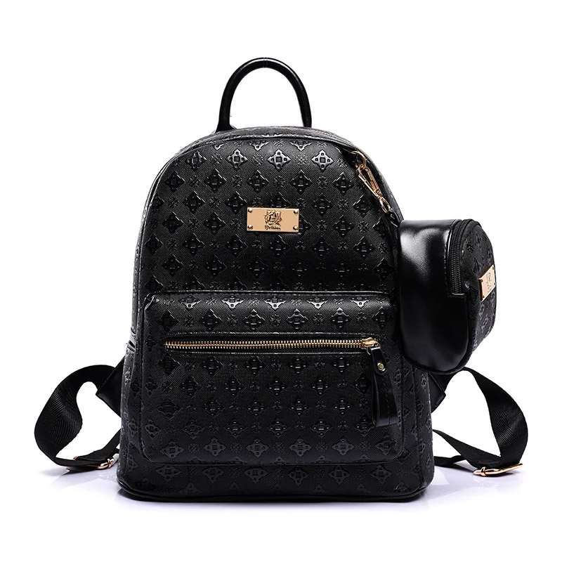 

Two-piece Set European and American Trend Embossed PU Leather Leisure Backpack for Summer