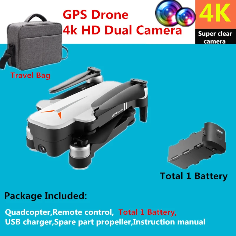 Радиоуправляемый Дрон 8811 gps с 5G 4K HD двойной камерой жестов складной контроль Квадрокоптер с камерой полета 23 мин Дрон VS F11 B4W SG906 - Цвет: Travel Bag 1Battery