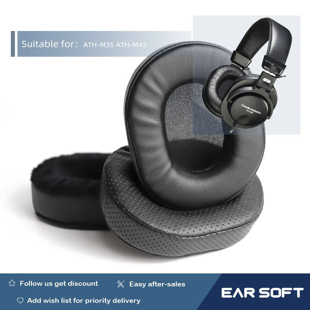 Earsoft Replacement Ear Pads Cushions for ATH-M35 ATH-M45 Headphones Earphones Earmuff Case Sleeve Accessories earsoft replacement ear pads cushions for ath ws990bt headphones earphones earmuff case sleeve accessories